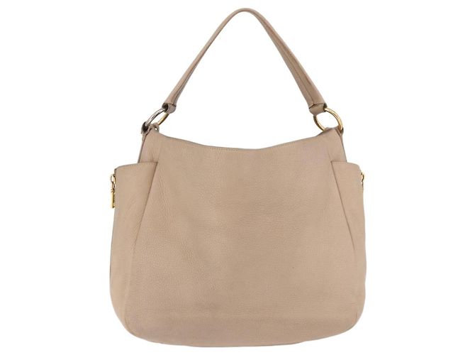 Borsa PRADA Vittero Dino Leather Beige Oro Auth 187572A D'oro - vista 2