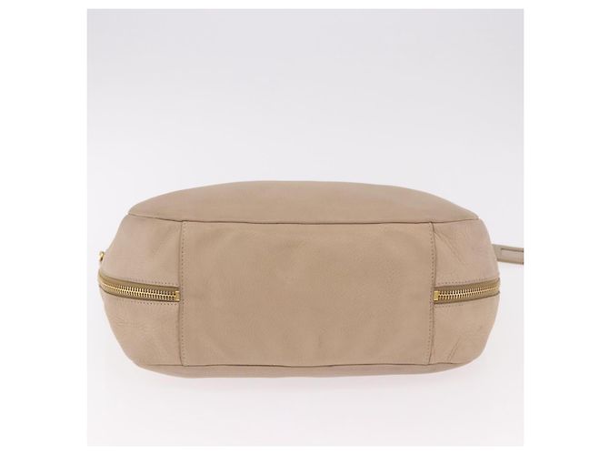 Borsa PRADA Vittero Dino Leather Beige Oro Auth 187572A D'oro - vista 5