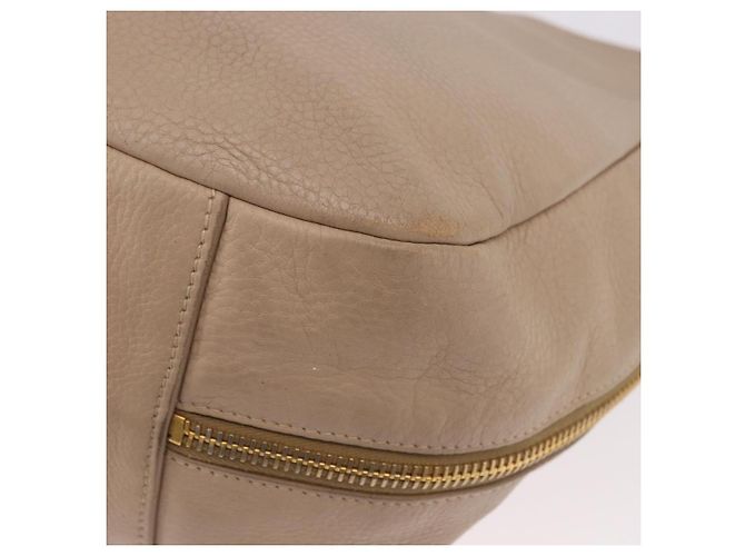 Borsa PRADA Vittero Dino Leather Beige Oro Auth 187572A D'oro - vista 9