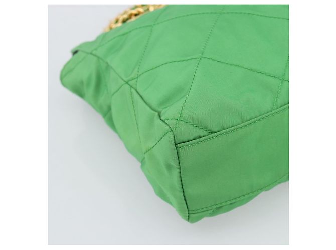 Borsa a Spalla con Catena PRADA Nylon Verde Oro Auth 186013A D'oro - vista 15