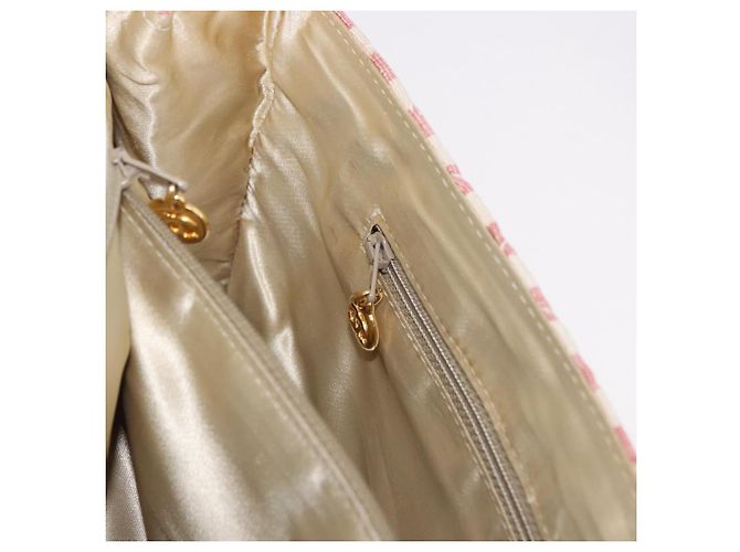 CHANEL Big Matelasse Chain Shoulder Bag Canvas Pink Gold CC Auth 185745SAV Rosa D'oro - vista 26