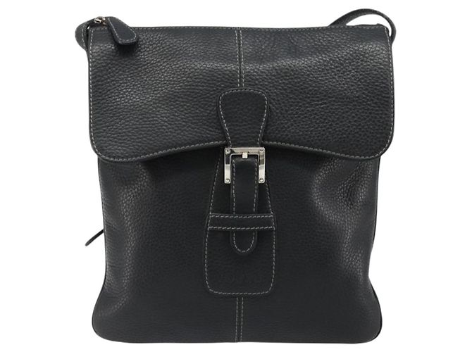 Borsa a tracolla LOEWE Pelle Nera Argento Auth 186849A Nero - vista 13