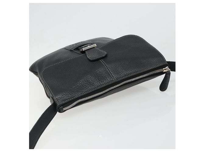 Borsa a tracolla LOEWE Pelle Nera Argento Auth 186849A Nero - vista 6