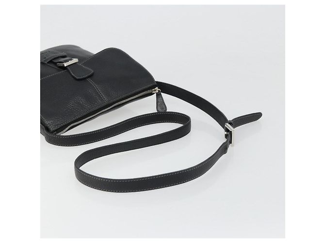 Borsa a tracolla LOEWE Pelle Nera Argento Auth 186849A Nero - vista 7