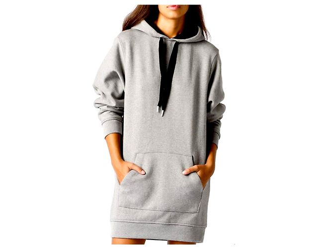 Alexander Wang T-Line Vestido Sudadera con Capucha Gris - vista 2