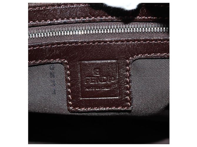 FENDI Zucca Canvas Mamma Baguette Shoulder Bag Black Brown Auth 185309M Marrone Nero - vista 23