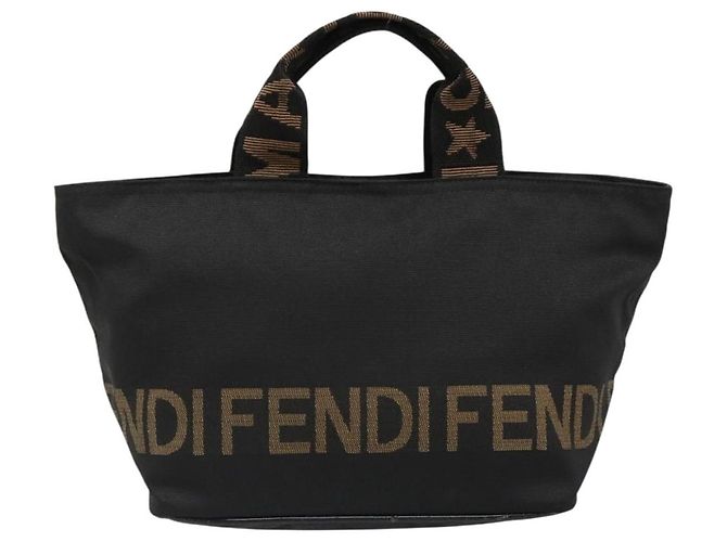 FENDI Handtasche Canvas Schwarz Silber Auth 187337 - Ansicht 13
