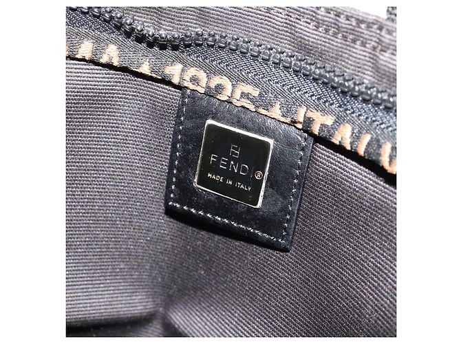 FENDI Handtasche Canvas Schwarz Silber Auth 187337 - Ansicht 18