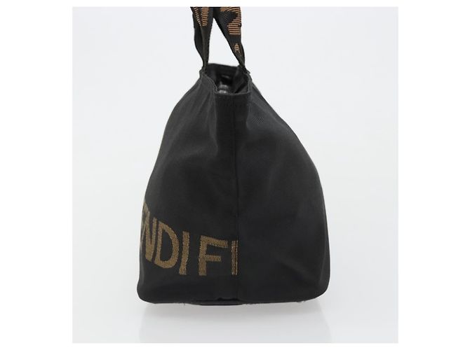 FENDI Handtasche Canvas Schwarz Silber Auth 187337 - Ansicht 3
