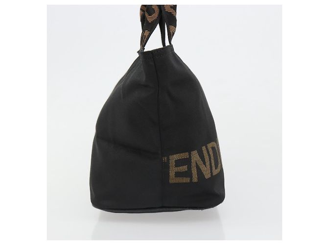 FENDI Handtasche Canvas Schwarz Silber Auth 187337 - Ansicht 4