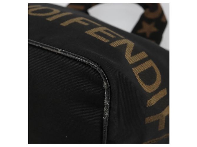 FENDI Handtasche Canvas Schwarz Silber Auth 187337 - Ansicht 8