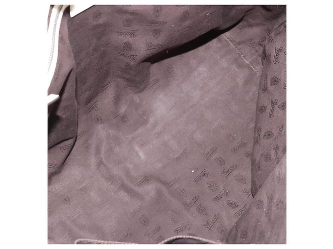 Borsa GUCCI GG Canvas Guccissima in pelle Bianco Argento 229852 Auth ka4829 - vista 11