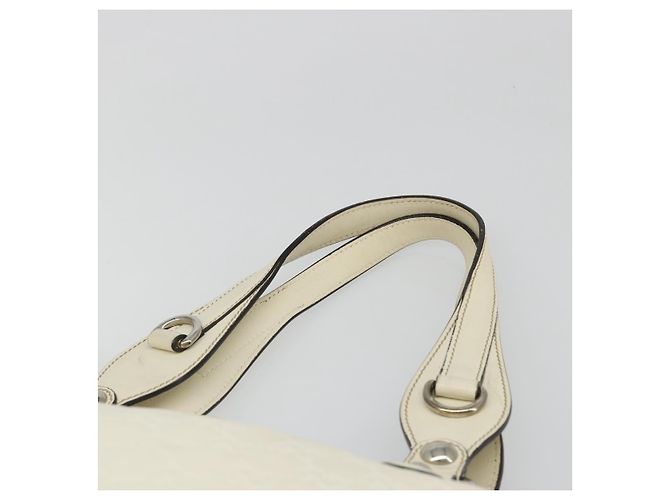 Borsa GUCCI GG Canvas Guccissima in pelle Bianco Argento 229852 Auth ka4829 - vista 14
