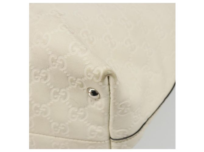 Borsa GUCCI GG Canvas Guccissima in pelle Bianco Argento 229852 Auth ka4829 - vista 16