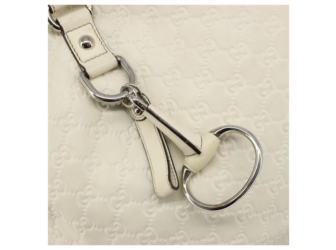 Borsa GUCCI GG Canvas Guccissima in pelle Bianco Argento 229852 Auth ka4829 - vista 18