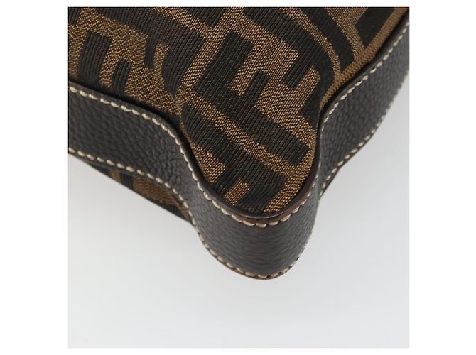 Borsa a Spalla FENDI Zucca Canvas Nero Marrone Auth 185617A - vista 16
