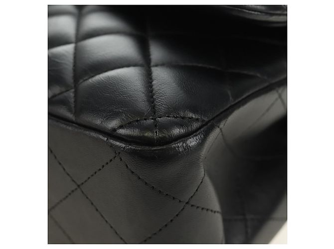 CHANEL Big Matelasse30 Chain Shoulder Bag Lamb Skin Black Gold CC Auth 184946SAV Nero D'oro - vista 15