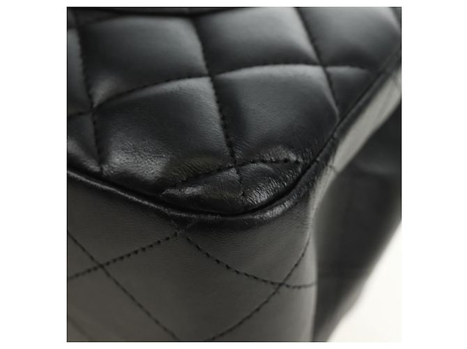 CHANEL Big Matelasse30 Chain Shoulder Bag Lamb Skin Black Gold CC Auth 184946SAV Nero D'oro - vista 17