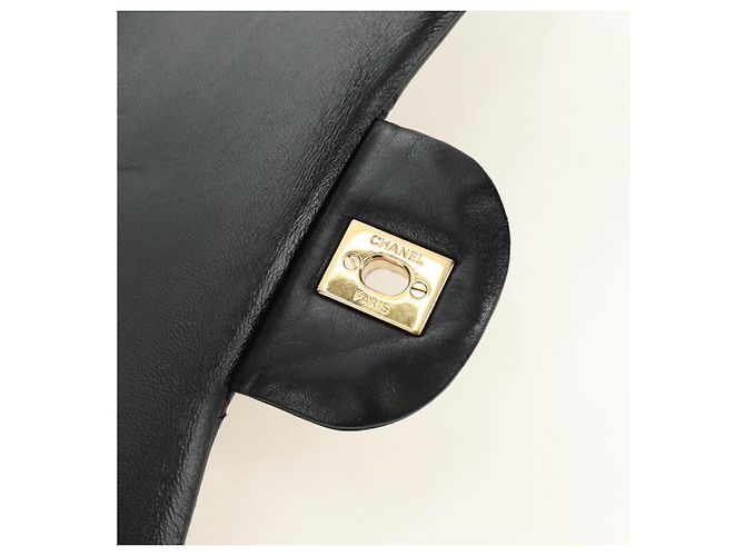CHANEL Big Matelasse30 Chain Shoulder Bag Lamb Skin Black Gold CC Auth 184946SAV Nero D'oro - vista 20