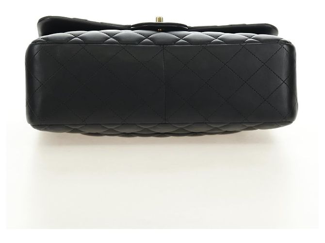 CHANEL Big Matelasse30 Chain Shoulder Bag Lamb Skin Black Gold CC Auth 184946SAV Nero D'oro - vista 5