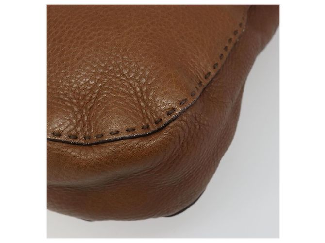 Borsa a Spalla PRADA in Pelle Marrone Oro Auth 186027A D'oro - vista 14