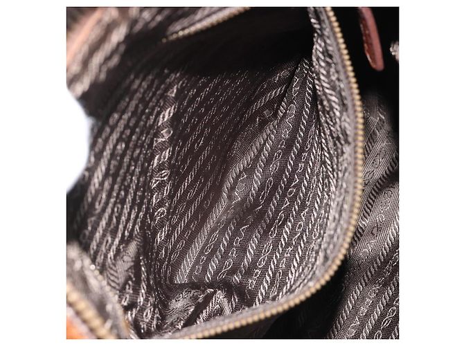 Borsa a Spalla PRADA in Pelle Marrone Oro Auth 186027A D'oro - vista 24
