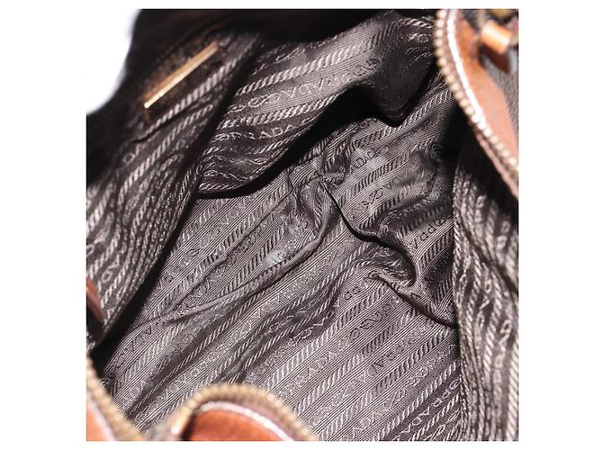 Borsa a Spalla PRADA in Pelle Marrone Oro Auth 186027A D'oro - vista 9