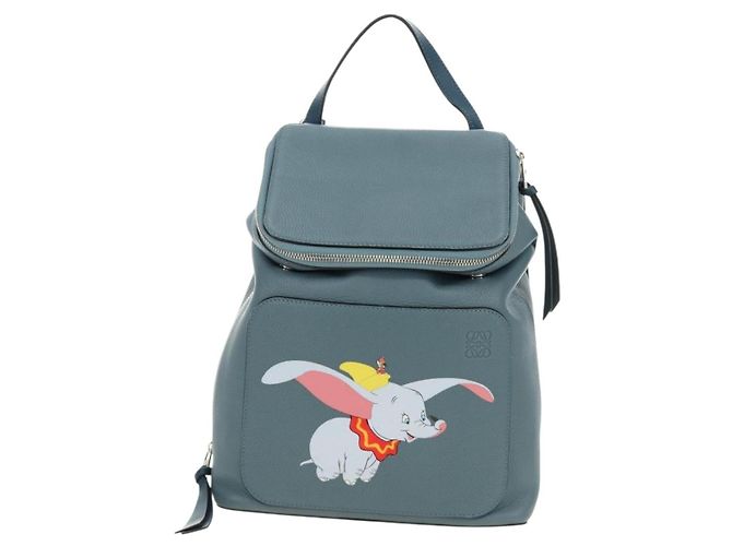 Zaino LOEWE Dumbo Goya Disney Collaboration in pelle blu argento Auth 185303SAM - vista 13