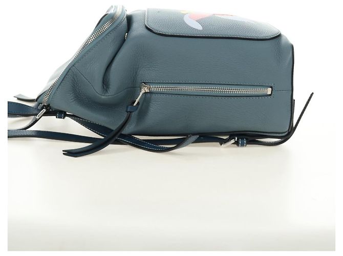 Zaino LOEWE Dumbo Goya Disney Collaboration in pelle blu argento Auth 185303SAM - vista 3