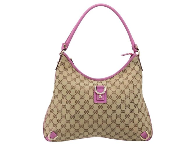 Borsa a Spalla GUCCI GG Canvas Abbey Beige Oro 130737 Auth 187022SAV D'oro - vista 13