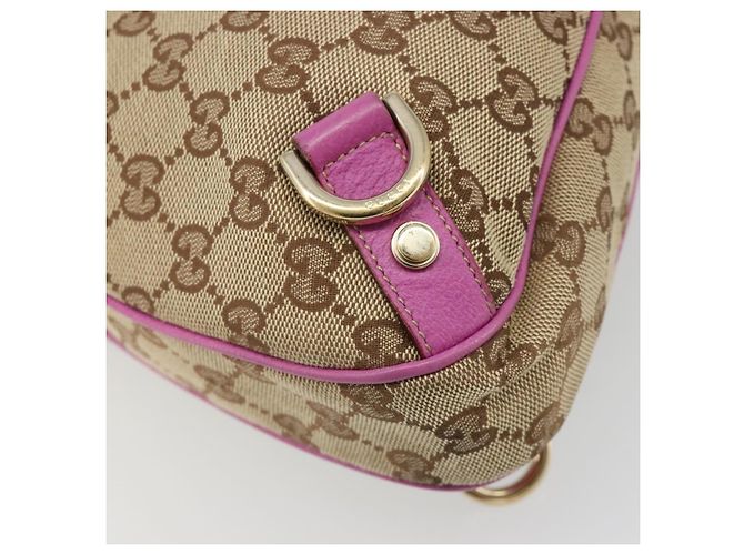 Borsa a Spalla GUCCI GG Canvas Abbey Beige Oro 130737 Auth 187022SAV D'oro - vista 16