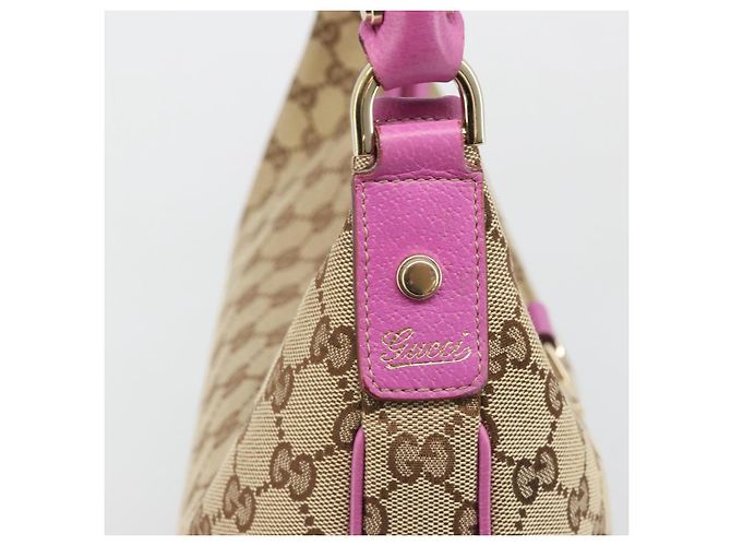 Borsa a Spalla GUCCI GG Canvas Abbey Beige Oro 130737 Auth 187022SAV D'oro - vista 17