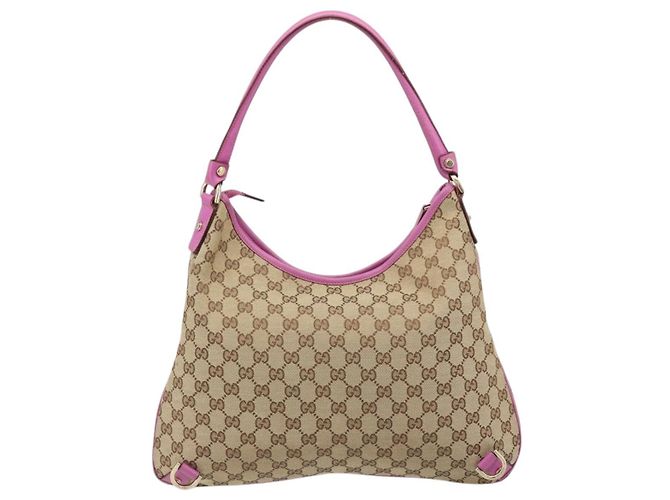 Borsa a Spalla GUCCI GG Canvas Abbey Beige Oro 130737 Auth 187022SAV D'oro - vista 2