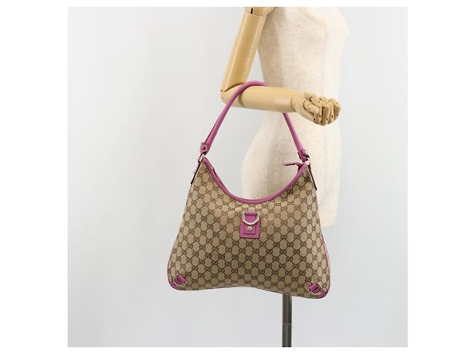 Borsa a Spalla GUCCI GG Canvas Abbey Beige Oro 130737 Auth 187022SAV D'oro - vista 25