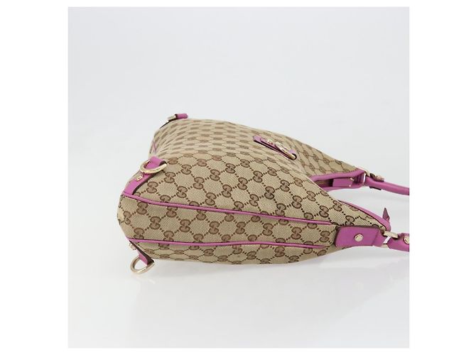Borsa a Spalla GUCCI GG Canvas Abbey Beige Oro 130737 Auth 187022SAV D'oro - vista 3