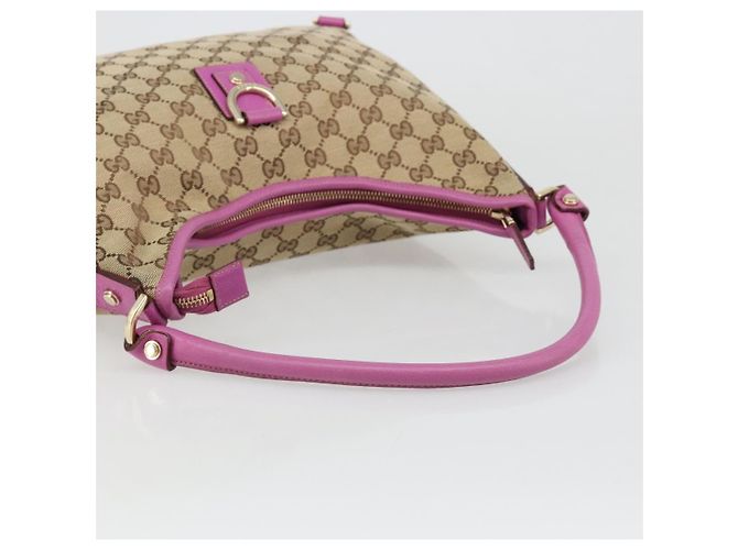 Borsa a Spalla GUCCI GG Canvas Abbey Beige Oro 130737 Auth 187022SAV D'oro - vista 7