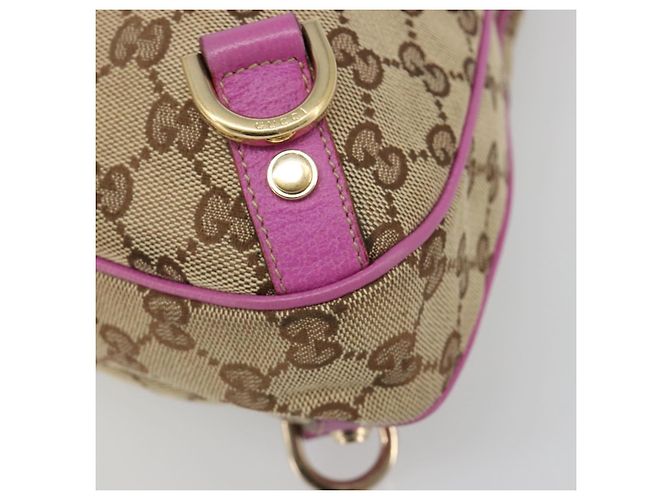 Borsa a Spalla GUCCI GG Canvas Abbey Beige Oro 130737 Auth 187022SAV D'oro - vista 9