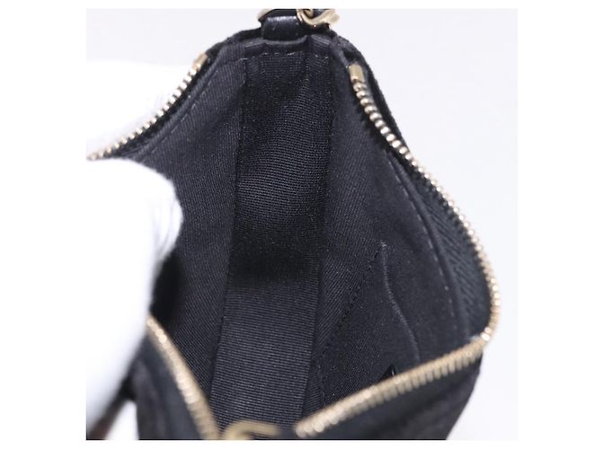 CHANEL Matelasse Chain Shoulder Bag Velor Black Gold CC Auth 186258SM Nero D'oro - vista 20