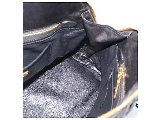 Borsa Miu Miu Matelasse Biker in pelle di agnello 2 modi Nero Oro Auth 187637V D'oro - vista 22