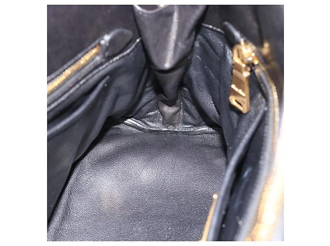 Borsa Miu Miu Matelasse Biker in pelle di agnello 2 modi Nero Oro Auth 187637V D'oro - vista 23
