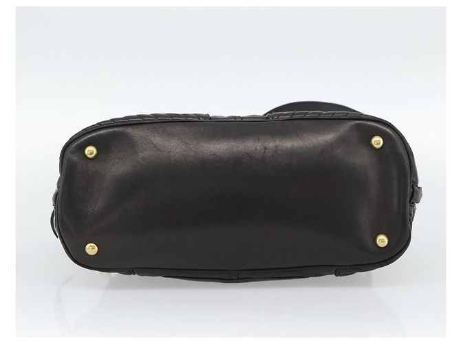 Borsa Miu Miu Matelasse Biker in pelle di agnello 2 modi Nero Oro Auth 187637V D'oro - vista 5