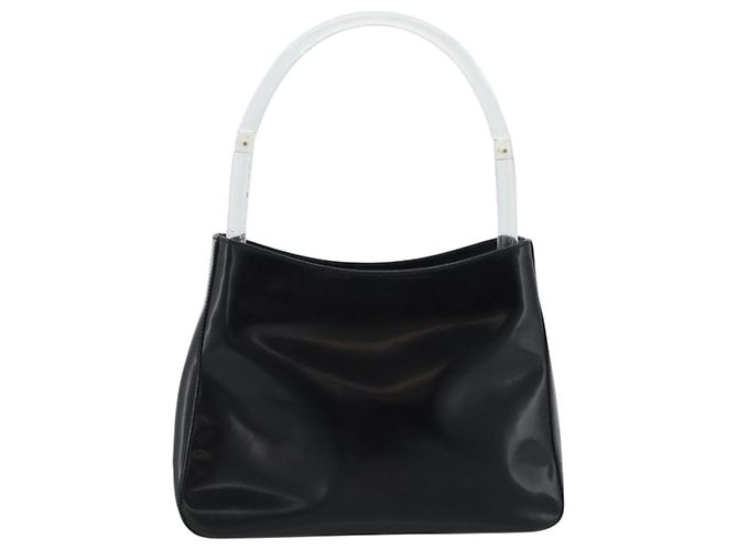Borsa a Spalla PRADA in Pelle Nera Argento Auth 187050A Nero - vista 13