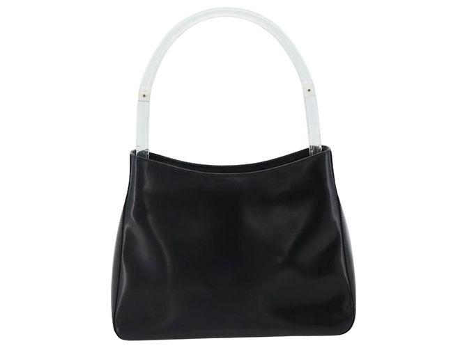 Borsa a Spalla PRADA in Pelle Nera Argento Auth 187050A Nero - vista 2