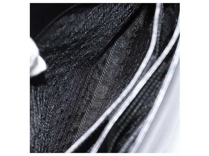 Borsa a Spalla PRADA in Pelle Nera Argento Auth 187050A Nero - vista 25