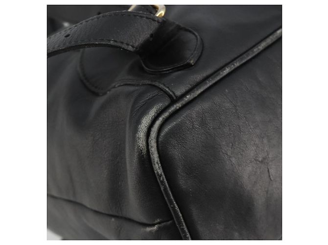 Zaino GUCCI Bamboo in pelle nera e oro 003 2058 0016 Auth BA13350 Nero D'oro - vista 9