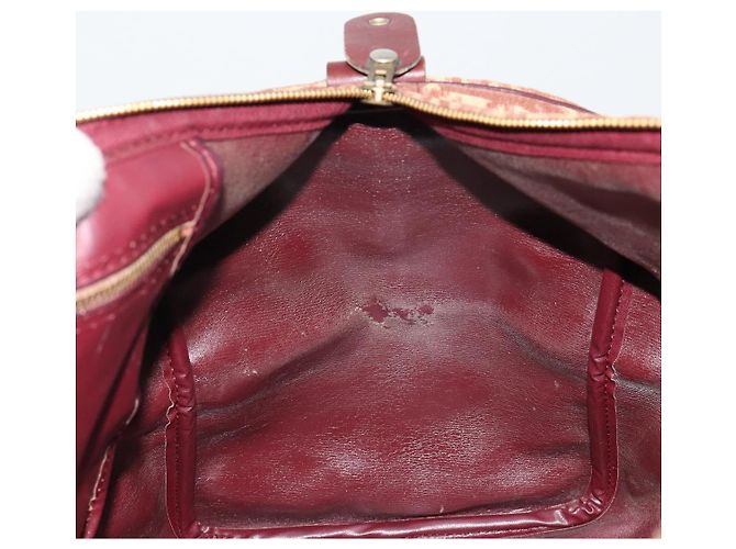 Bolso Boston Christian Dior Trotter Canvas Beige Oro Auth 182507 Dorado - vista 18