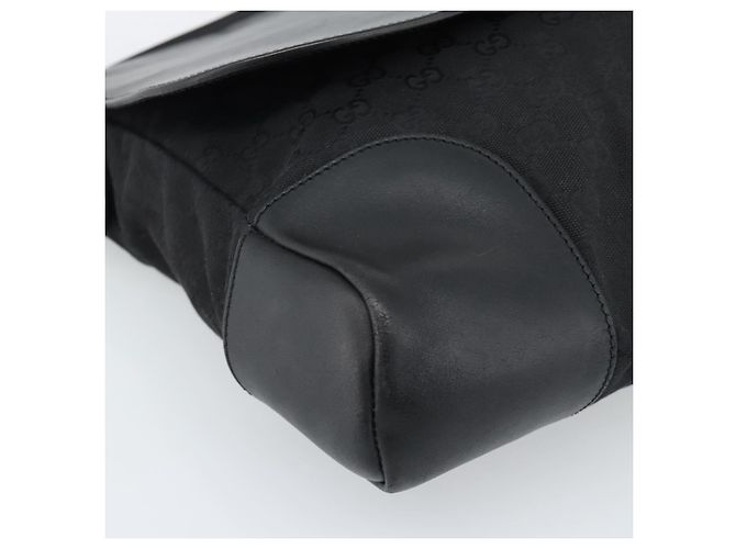 Borsa a tracolla GUCCI GG Canvas Web Sherry Line Nera Argento Rosso 322077 Auth ka4834 Nero - vista 15