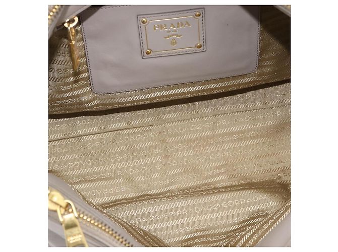 PRADA Galleria Handtasche aus Leder 2way Grau Gold Auth 186121V - Ansicht 10