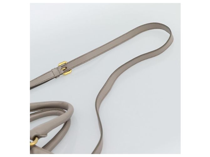 PRADA Galleria Handtasche aus Leder 2way Grau Gold Auth 186121V - Ansicht 15