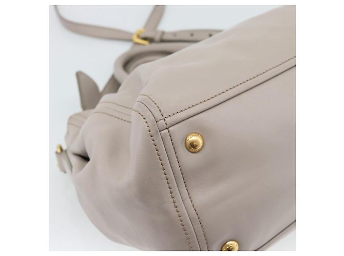 PRADA Galleria Handtasche aus Leder 2way Grau Gold Auth 186121V - Ansicht 18